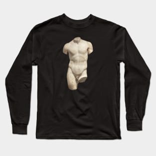 Popular Sculpture Art, Statue of David, Nude Body Long Sleeve T-Shirt